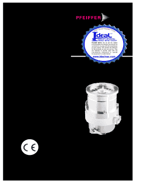 Pfeiffer TMH 260 TMU 260 TMH 260 P TMU 260 P Turbomolecular Drag Pump Operating Instructions  Form