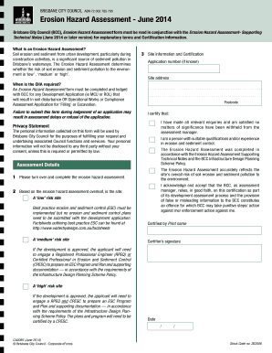 Bcc Erosion Hazard Assessment  Form