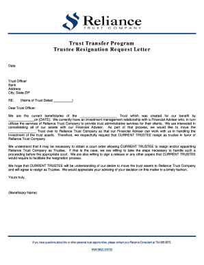 Sample Letter Requesting Copy of Trust  Form