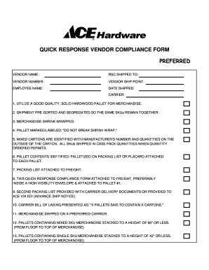 Vendor Compliance Form