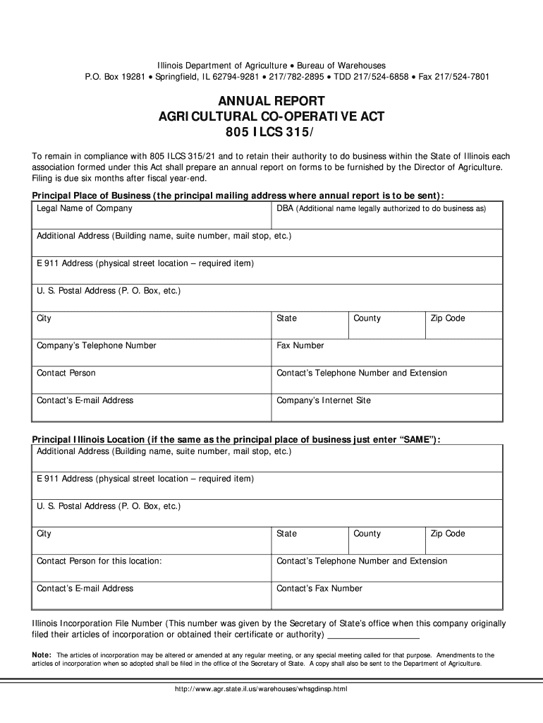 Illinois Agricultural Co Operative  Form