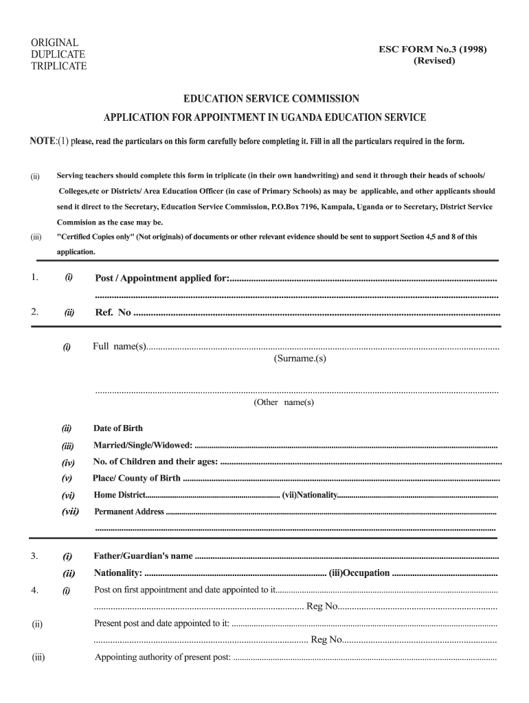 Get and Sign Education Service Commission 1998-2022 Form