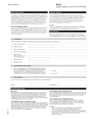 Model Opgaaf Gegevens Voor De Loonheffingen  Form