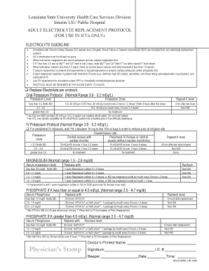 Lsu Electrolyte Repletion  Form