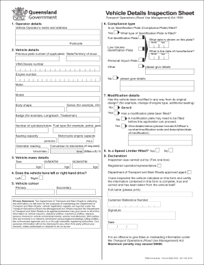  Vehicle Details Inspection Sheet Department of Transport and Support Transport Qld Gov 2020