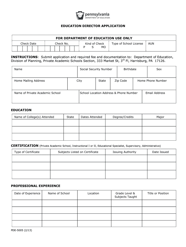 Get and Sign Pde Director Edit  Form