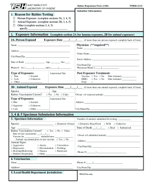 Rabies Request Form 4110