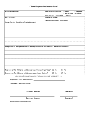 Clinical Supervision Template  Form