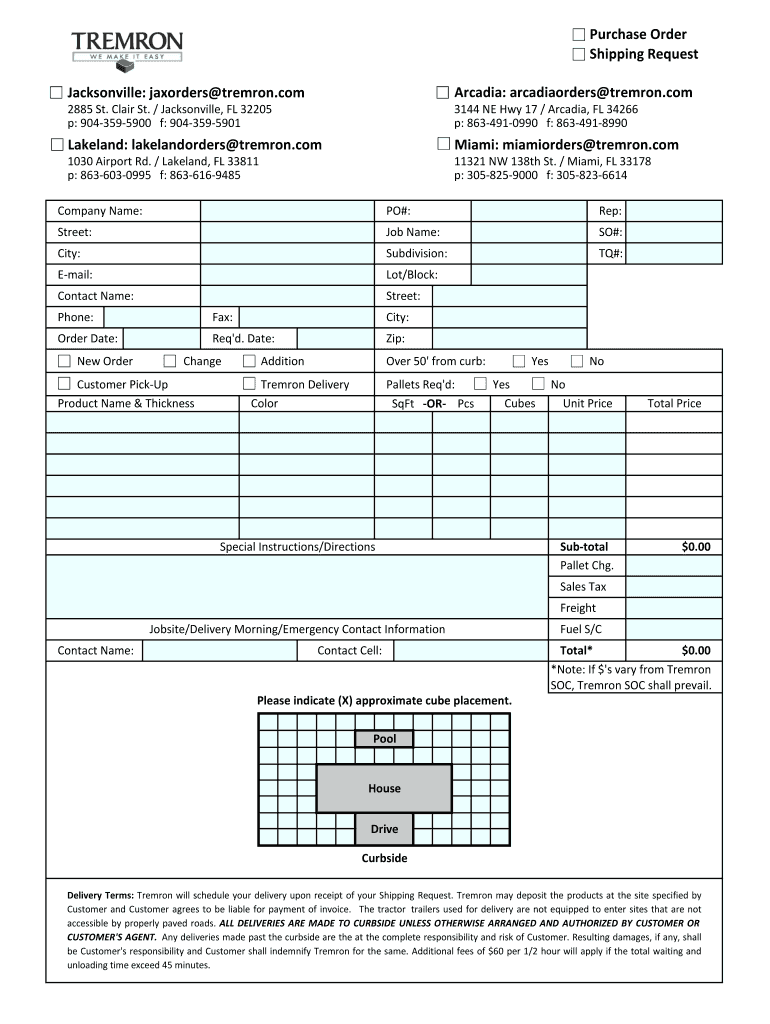 Tremron Com  Form