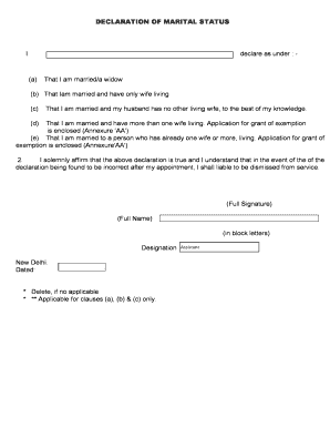 Letter of Marital Status  Form