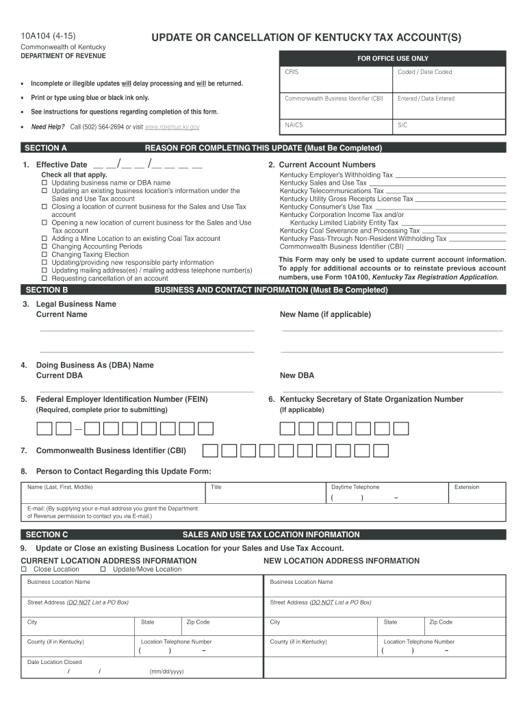  Ky Accounts Form 2020