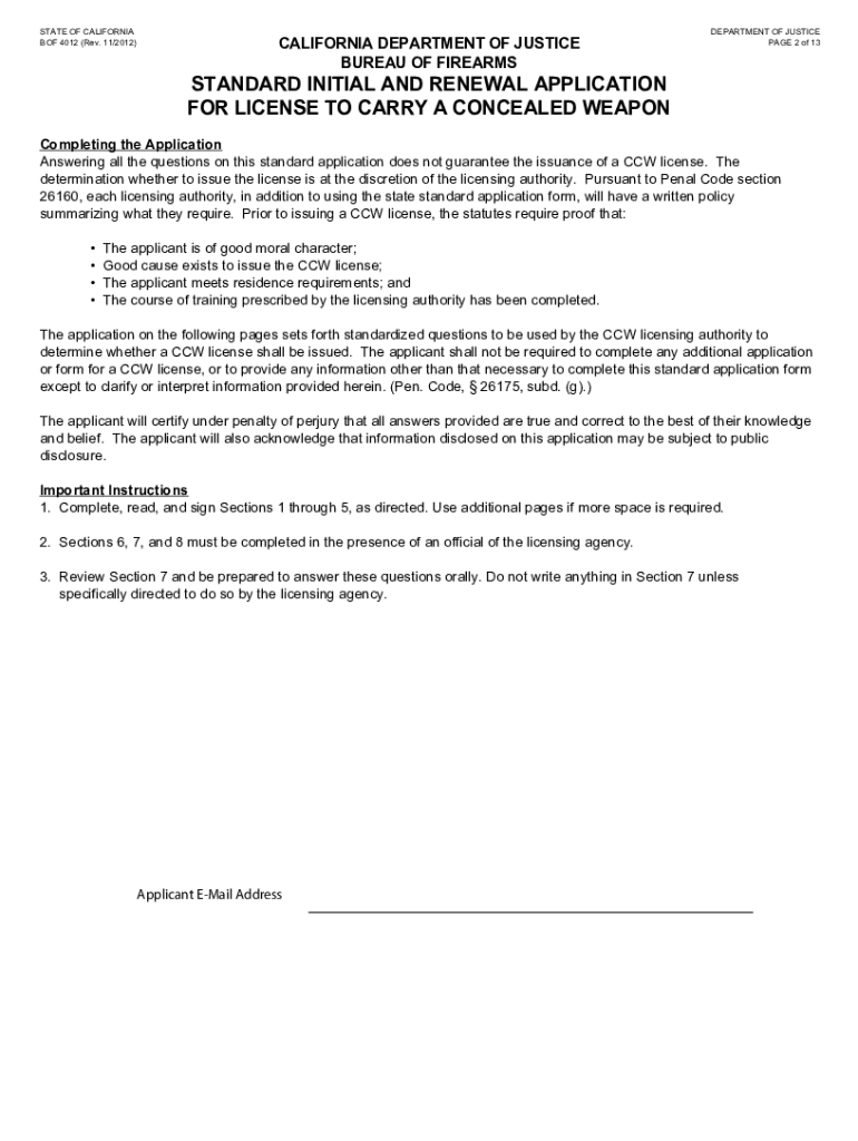 CCW Application  Cms Sbcounty  Form