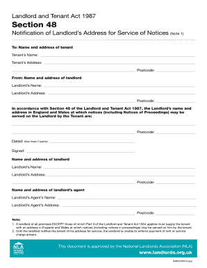 Section 47 and 48 Notice Template  Form