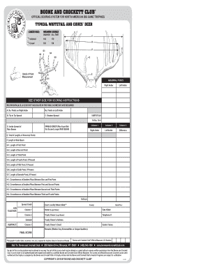 Boone and Crockett Score Sheet  Form