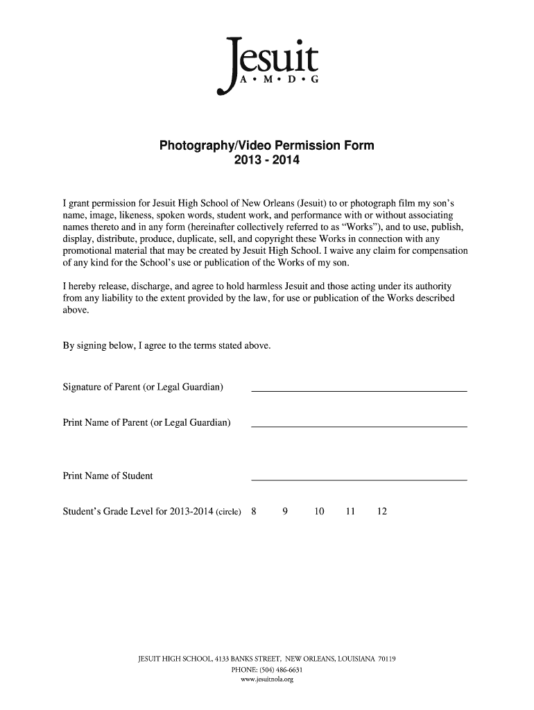  Photography Video Release Form Jesuit High School of New Archives Jesuitnola 2013-2024