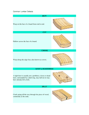 Lumber Defects  Form
