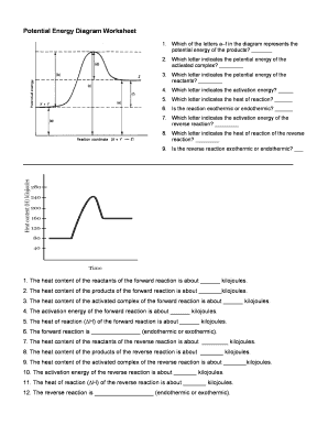 Potential Energy Diagram Worksheet Answers  Form