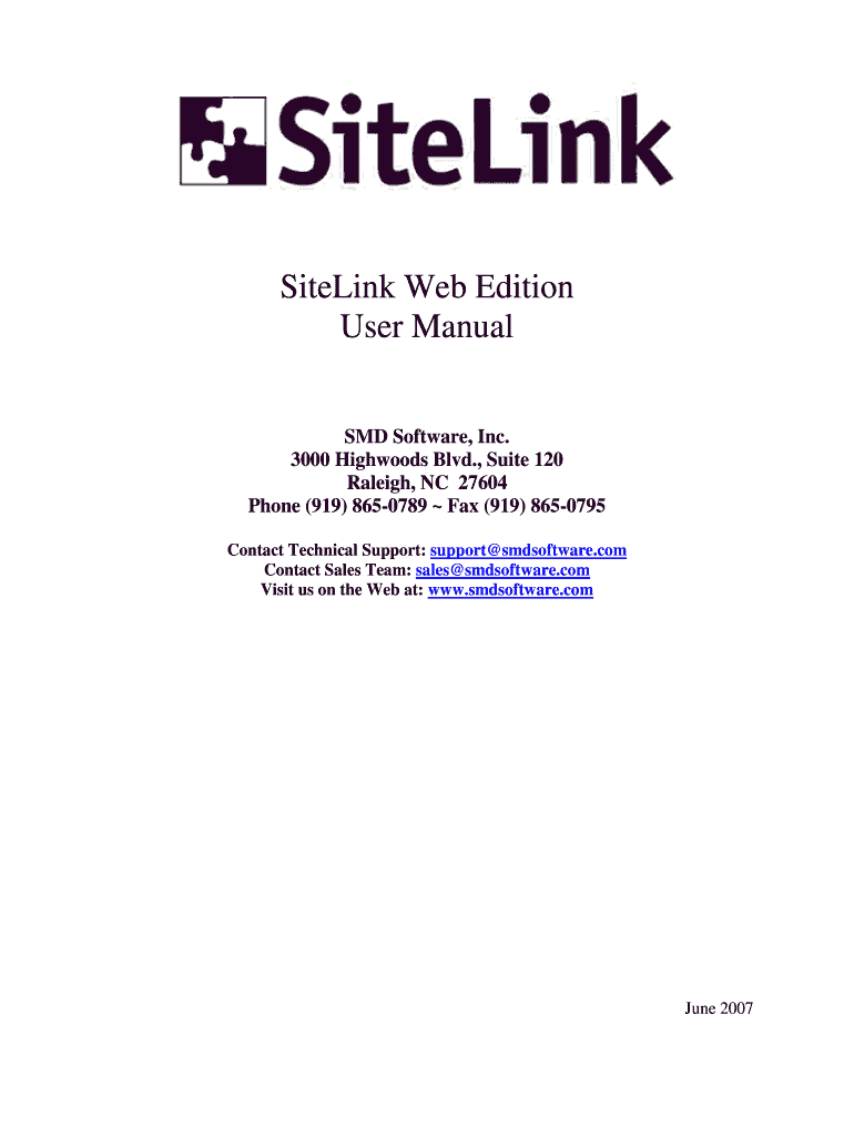 SiteLink Web Edition  Form