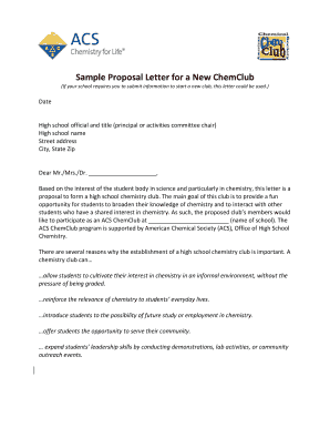 Club Proposal Sample  Form