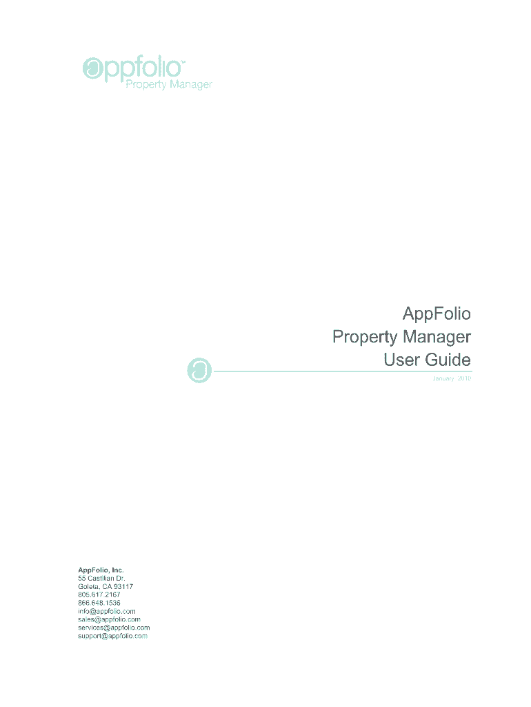  Appfolio User Guide 2010-2024