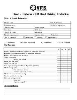 Vfis Driving Form