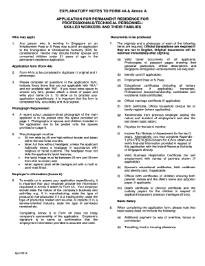 Annex a to Form 4a Sample