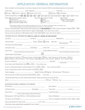 Img Academy Application  Form