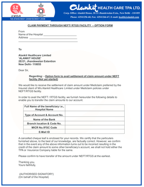 Alankit Tpa Hospital Empanelment  Form