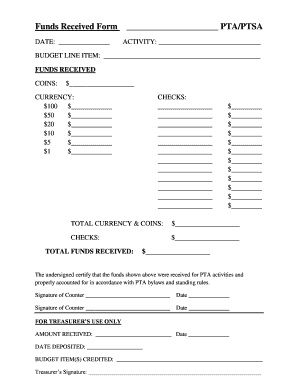 Pta Treasurer Forms