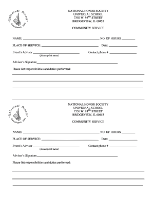 Nhs Community Service Form