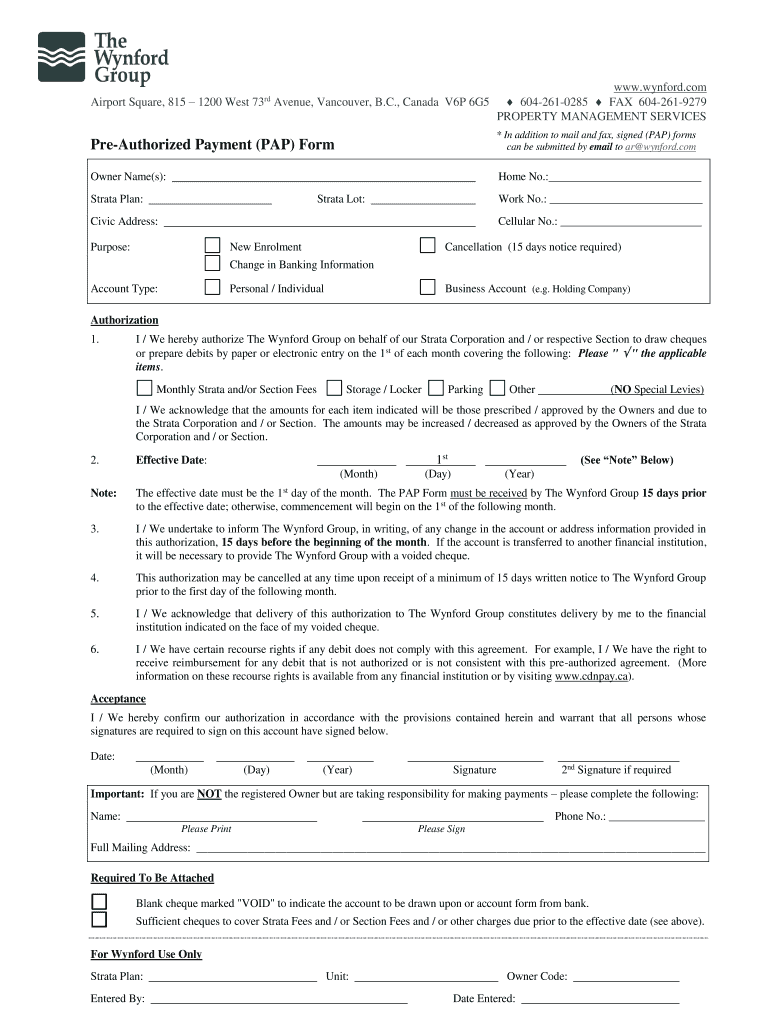 Wynford Strata Financial Management  Form