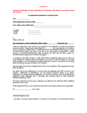 Self Certified Copy of Letterhead Rubber Stamp  Form