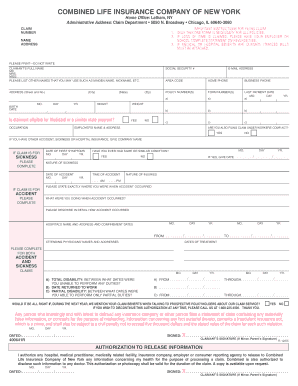 Combined Insurance Claim Form 400641r