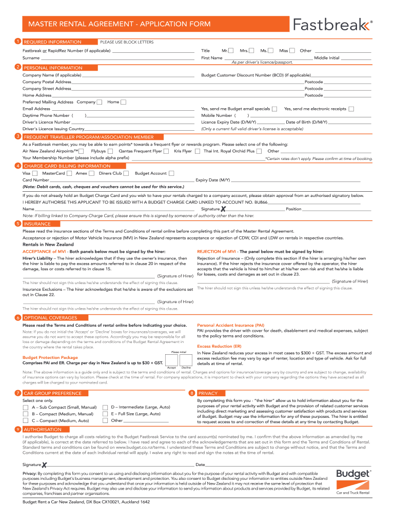 Budget Fastbreak App  Form