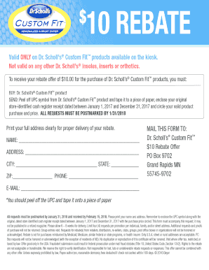 Dr Scholl&#039;s Rebate  Form