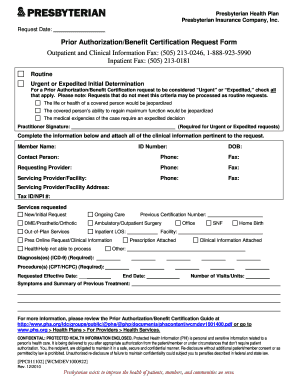 Benefit Certification Form Presbyterian Healthcare Services