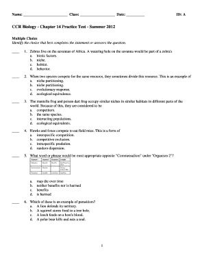 Chapter 14 Test Form a