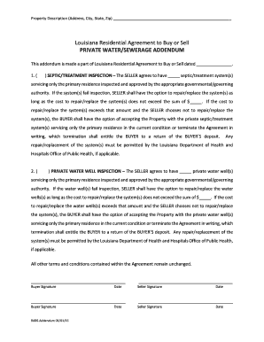 Private WaterSewerage Addendum  Form