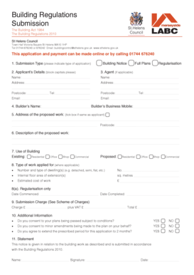 St Helens Building Control  Form