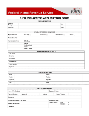 E Filing Access Form