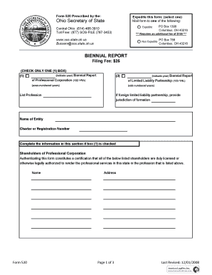 Get and Sign BIENNIAL REPORT Ohio Secretary of State Justia 2008-2022 Form