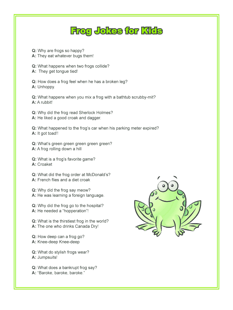 Frog Jokes  Form