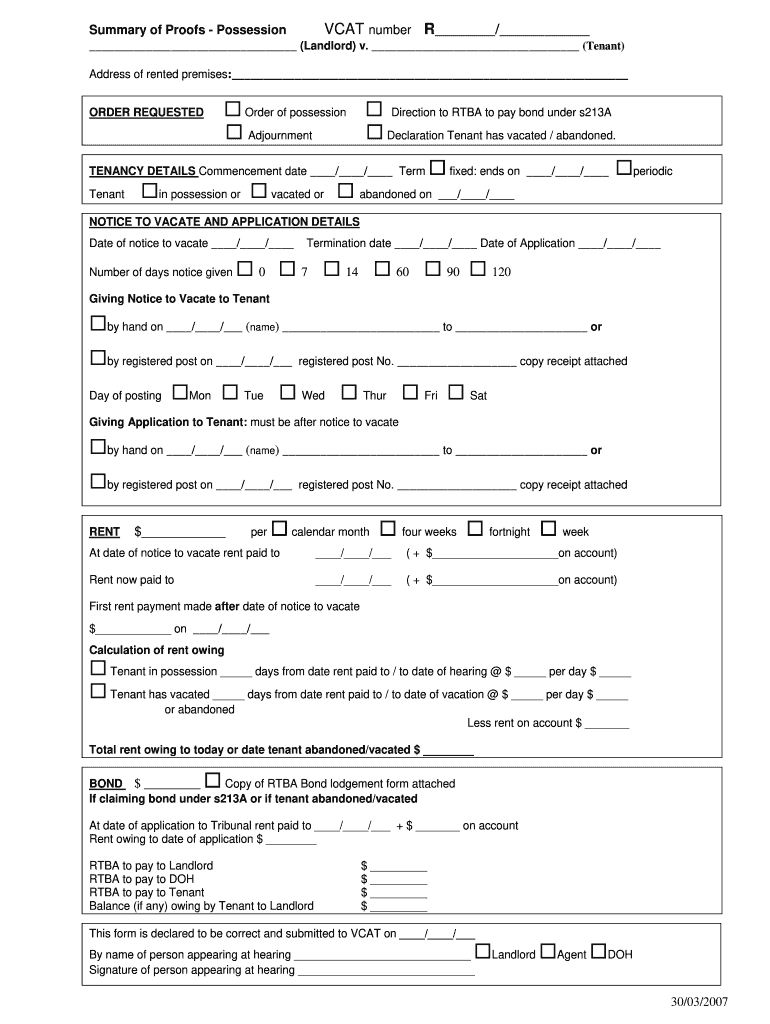  Summary of Proofs Bond 2007-2024