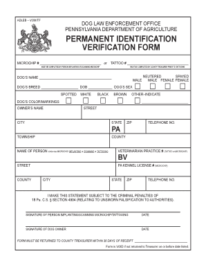Permanent Identification  Form