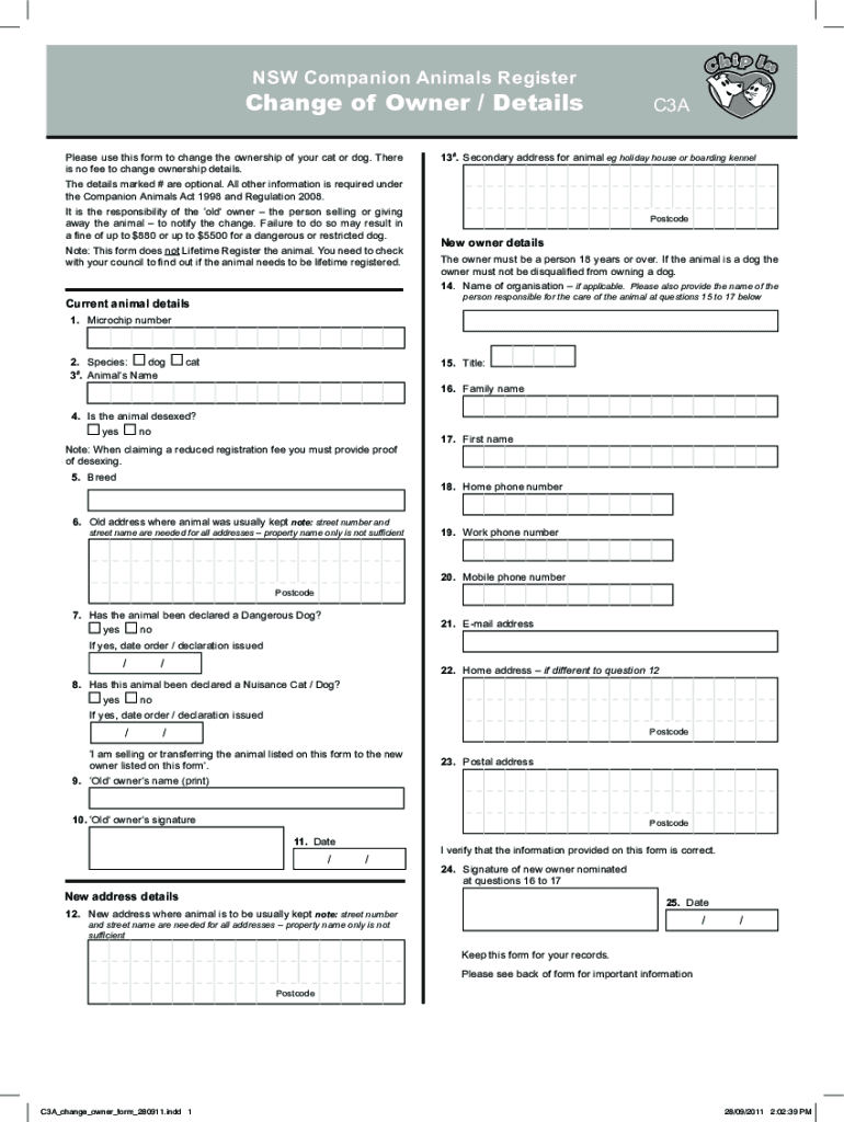  C3a Form 2011
