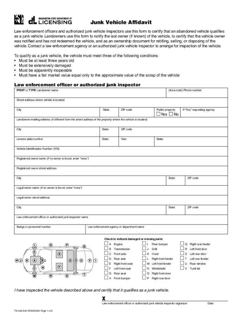 Www pdfFiller Com144771 Fillable Junk VehicleGet the Junk Vehicle Affidavit Form pdfFiller