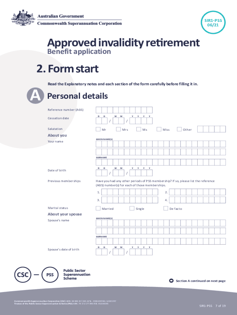 Fillable Online Approved Invalidity Retirement Approved  Form