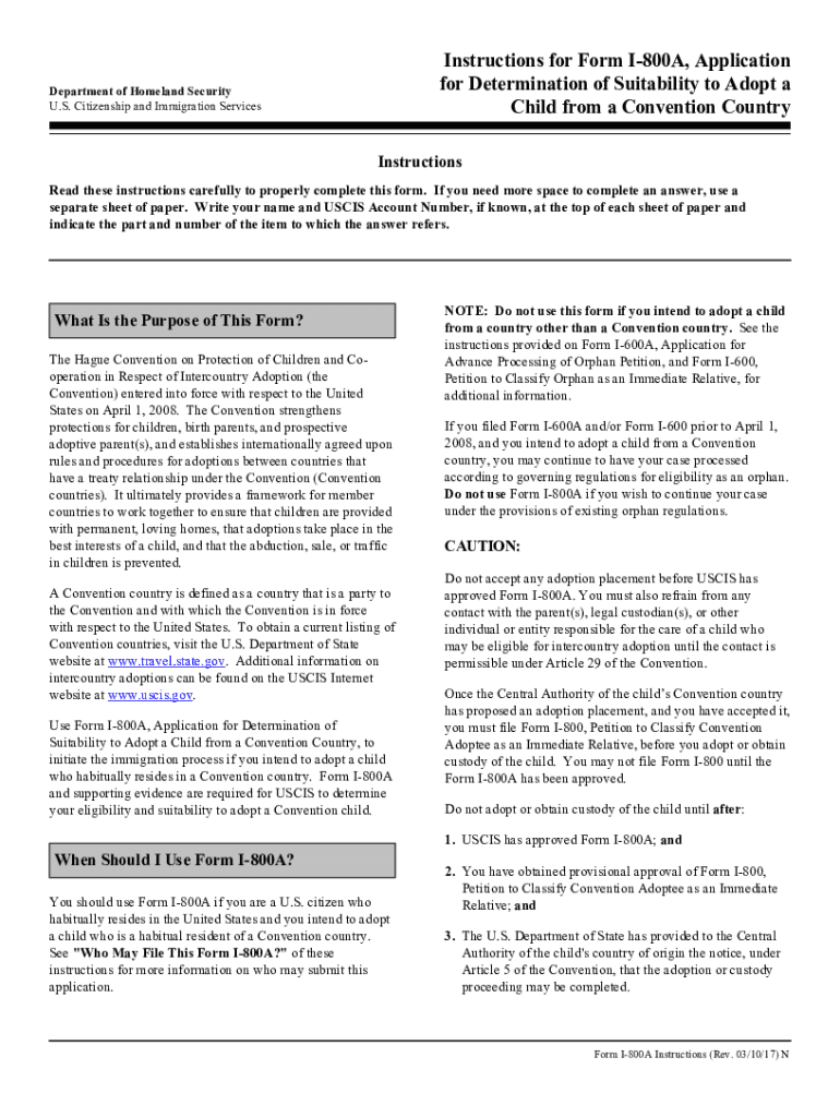 Fillable Online Form I 800A Instructions Instructions for