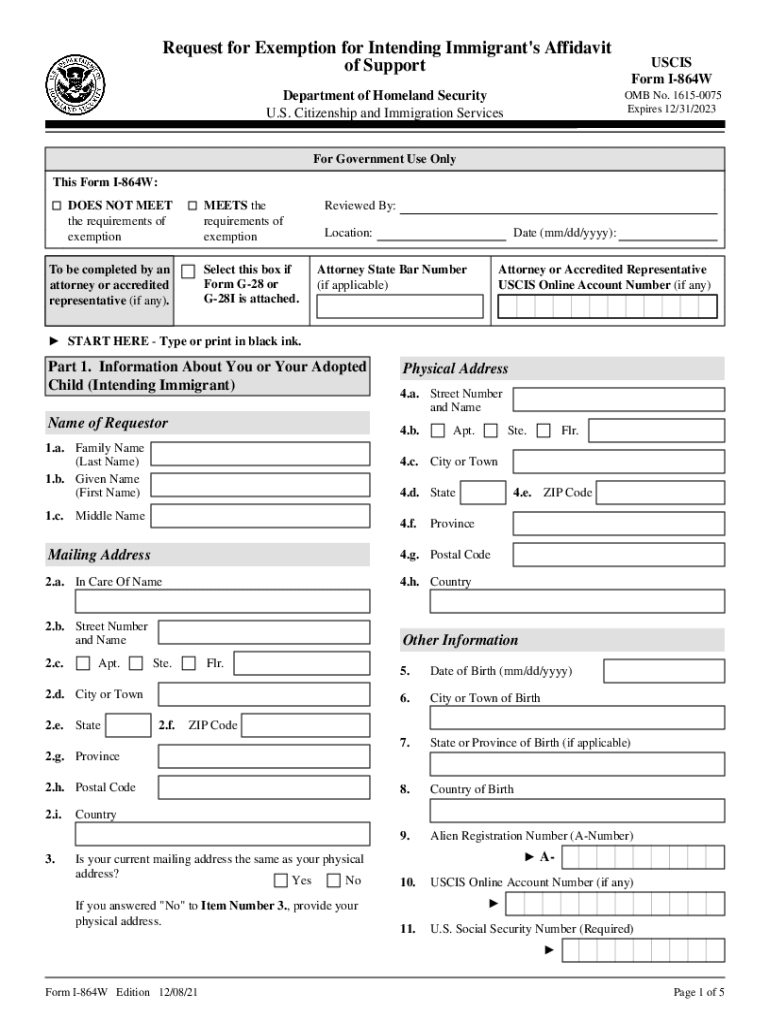 Tips for Filing Form I 864W, Request for Exemption for