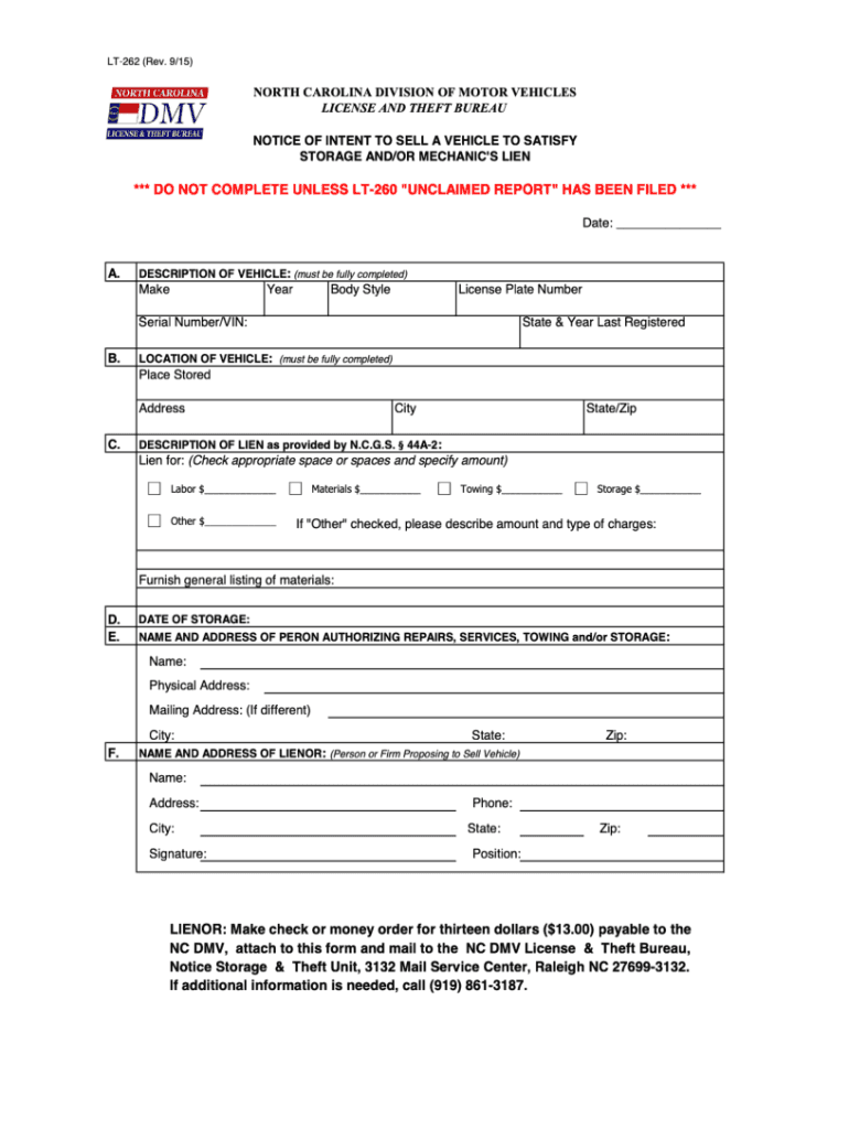 Lt 262  Form